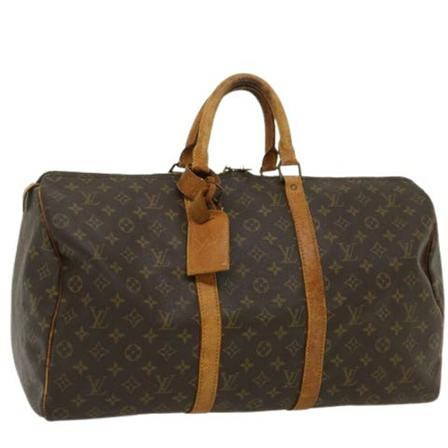 Louis Vuitton Vintage, Pre-owned Canvas Keepall Bruin, Dames, Maat:ONE Size