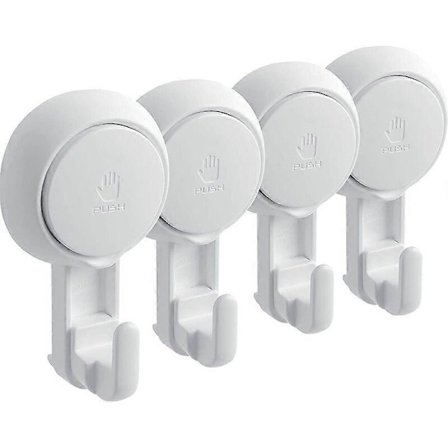 Vägg Sugkopp Krok Set med 4, Kraftfull Vakuum Sugkopp Krok, Badrum Glas Krok Utan Borrning Resistent upp till 5 kg Återanvändbar för B SFY