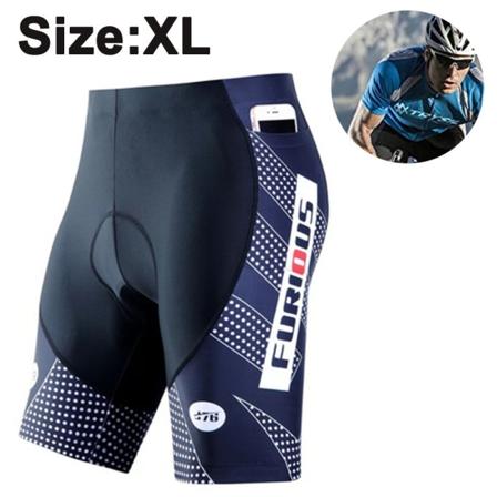 Herrecykelshorts med 3D sædepolstring, hurtigtørrende, sort, størrelse XL