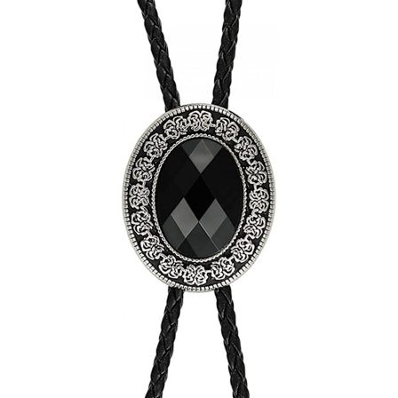 Bolo slips, håndlaget rund form Western Cowboy Bola slips svart