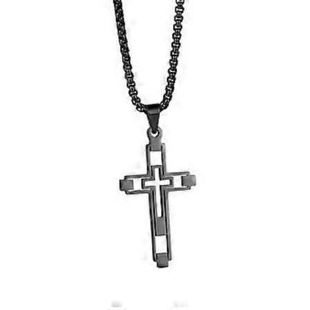 Unikt Halsband med Ihåliga Kors Moderna Ihåliga Kors Halsband Hållbart Halsband Smycken för Vardagsbruk Svart (Svart)