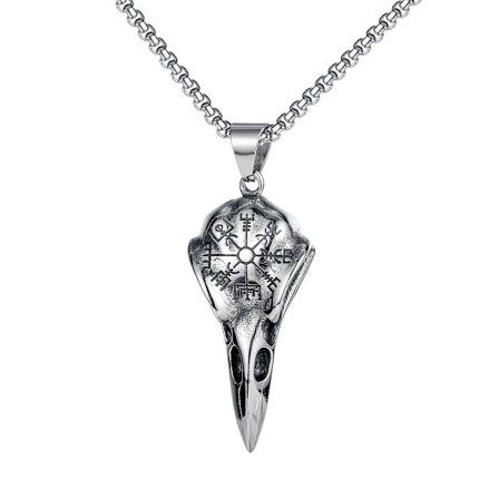 Viking Raven Skull Halsband - Nordisk Talisman Halsband