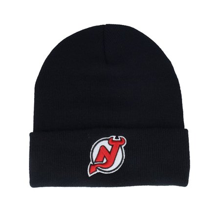 Wild Spirit - NHL Zwart cuff Beanie - New Jersey Devils Terrain Knit Solid Black Cuff @ Hatstore