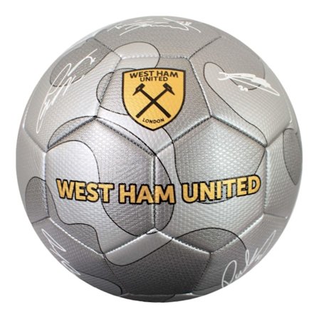 West Ham United FC Signature Camo Fotboll 5 Silver/Gul/Vit