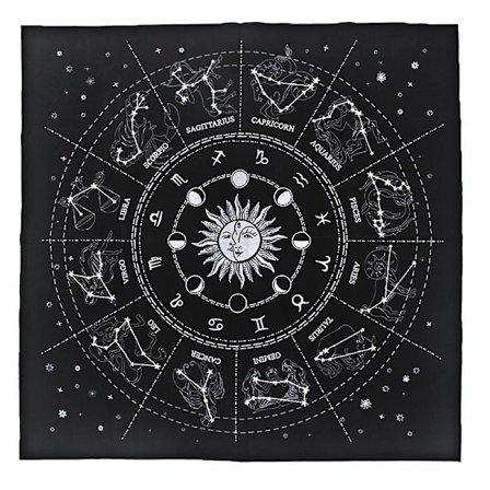 Altar Cloth Tarot Kort Bordservetter Häxkonst Tillbehör Bordsduk, Zodiak Cirkel Horoskop Tecken