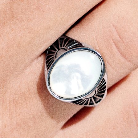 Atlantis | Pečatný prsteň s perleťou pre mužov - Prstene s kameňmi