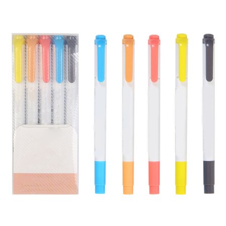 Dubbelsidig highlighter med tjock och tunn spets, anteckningsblock, ljusa färger, bärbar, bred applikation, anteckningspenna, typ C