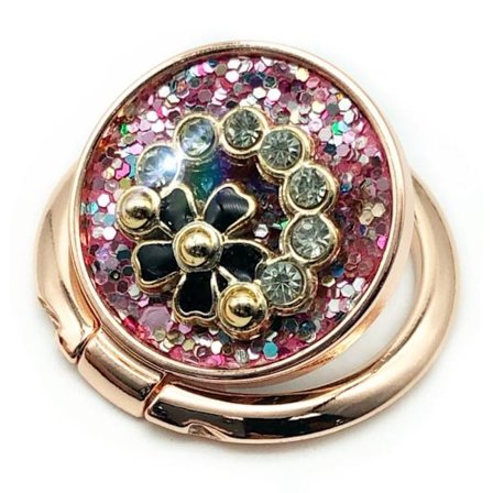 Universellt roterbart telefonringställ i form av en strassgirlang - Roséguld