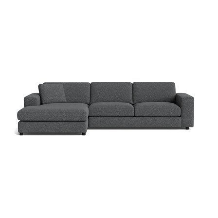 Oasis Chaiselongue-Sofa, links, Puente Grau/Blau, modernes Design, bequeme Polsterung, 79cm Höhe, elegantes und komfortables Ecksofa.