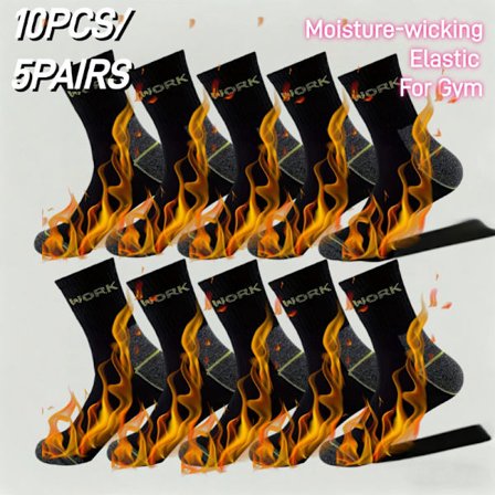 20 stk./10 stk. kraftige, tykke, stødabsorberende og fugttransporterende sportsstrømper til mænd, knæstrømper til efterår og vinter, E [DB]