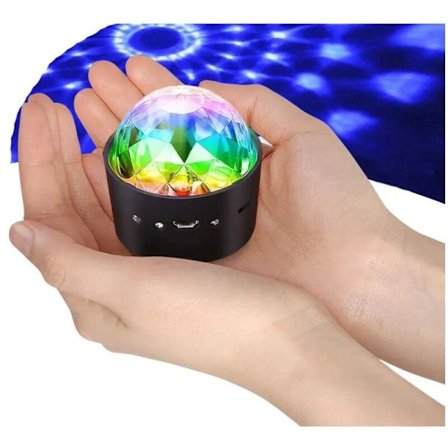 LED Disco Ball Party Light, Uppladdningsbar Disco Light, Musikstyrd Party Light, Ljuseffekter, Fest, Barn