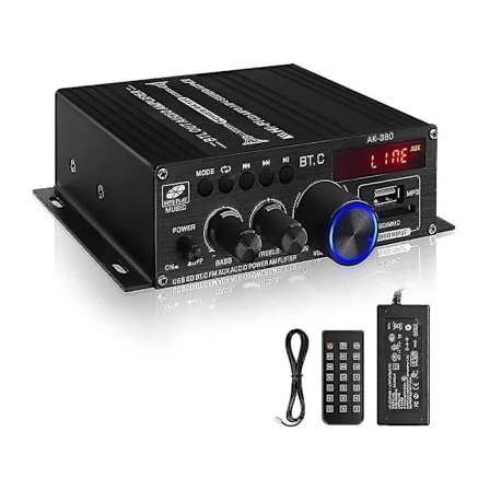 -380 Usb Sd Bt.c Aux Audio 400w+400w 2.0 Hifi Stereo Amp Speaker Bluetooth 5.0 Amp Receiver Eu Plug