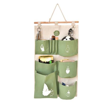 Väggmonterad Förvaringsväska Söt Canvas Hängande Organizer
