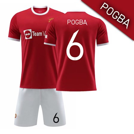 21-22 Champions League-version af Red Devils hjemmebane nr. 7 Ronaldo-trøje nr. 6 Pogba nr. 10 Rashford voksen dragt