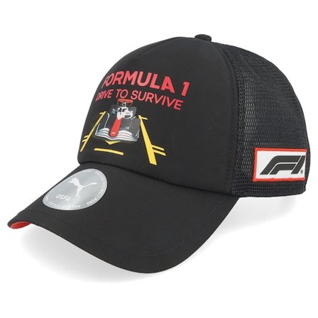 Formula One - Preto trucker Boné - F1 Drive To Survive Puma Black Foam Trucker @ Hatstore