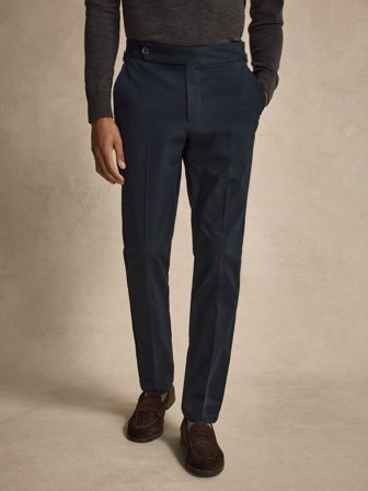 John Henric Men's Marineblaue Chinos Slim Fit Size 44