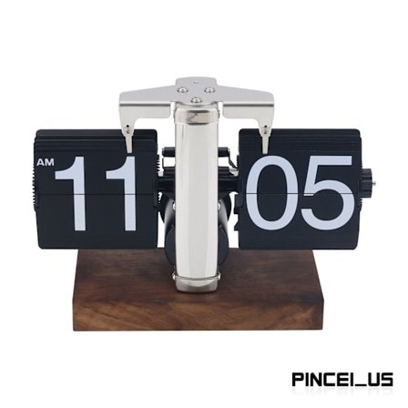 Automatic Flip Clock Retro Desktop Clock Digital Clock with Black Number Card