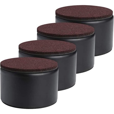 2" Möbelhöjare i kolstål, 3,15" i diameter, självhäftande möbelhöjare som ger 2" höjd till sängar, soffor, garderober, tål 20 000 lbs, fyrkantig brun