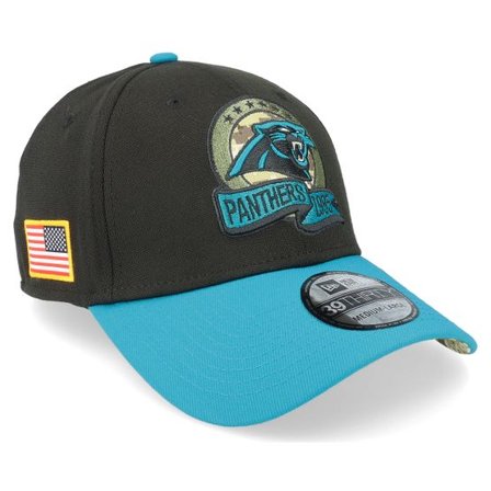 New Era - NFL Svart flexfit Keps - Carolina Panthers M 39THIRTY NFL Salute To Service 22 Black/Teal Flexfit @ Hatstore