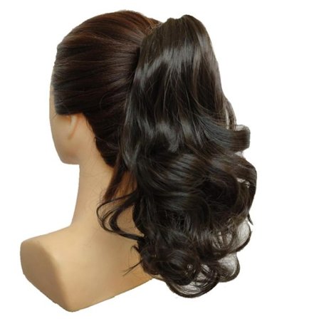 Synteettinen lyhyt aaltoileva poninhäntäpidennys Loistava hiusklipsi kiharaseen takkuiseen hiukseen, kynsi poninhäntä naisten hiuskoru