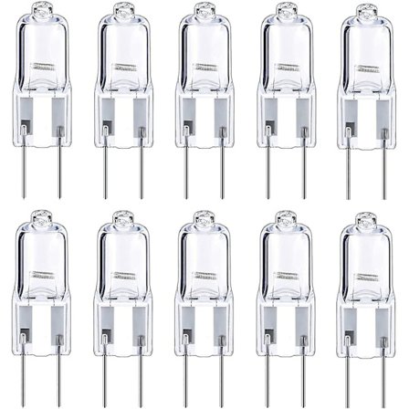 10 stk. G6.35 Halogenpærer 2-benet 12v 35w, Varm hvid 2700k, Til lysekroner, skinnespots, havelamper, bordlamper
