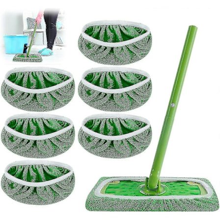 6 stk. genanvendelige mikrofiber moppepuder til Swiffer Sweeper moppe, tørre fejningsklude - våde moppeklude til gulvvask -Sy