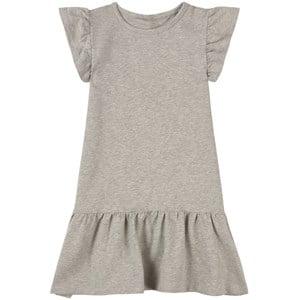 A Happy Brand Grey Melange Ruffle Detail Dress 134/140 cm - Dresses - 134/140 cm - Grey