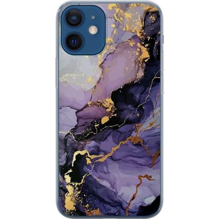 Apple iPhone 12 Gjennomsiktig deksel Lilla Marmor