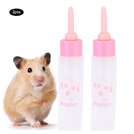 2 STK 30ML Pink Hamster Sutteflaske Lille Kæledyr Hvalp Egern Killinger Amning Fodring Vand Mælkeflaske