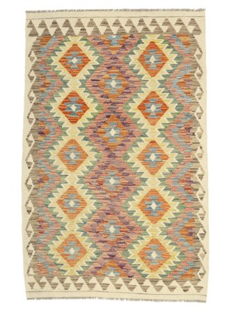 Kilim Afghan Old Style Rug Hand Woven 100X156 Brown/Dark Yellow Afghanistan