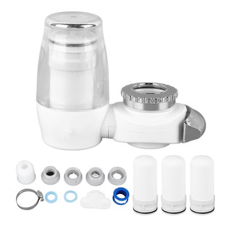 Vannfilter for kran, vaskbart, gjenbrukbart, lett å installere, vannfilter med 4 filtre for kjøkkenvask