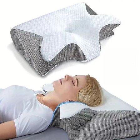Ortopedinen tyyny / Memory foam -tyyny – Hengittävä ja lievittää niskakipua – Harmaa