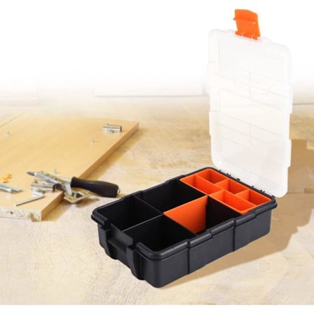 Plastik Opbevaringsboks til Værktøj, Holdbar Værktøjsarrangør med Flere Rum