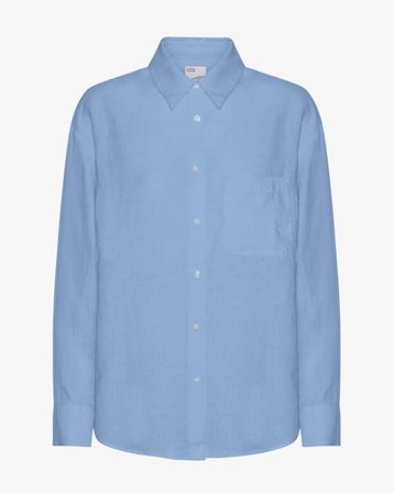 Linen Oversized Shirt - Seaside Blue - Female - M - Sustainable material - Ethical production