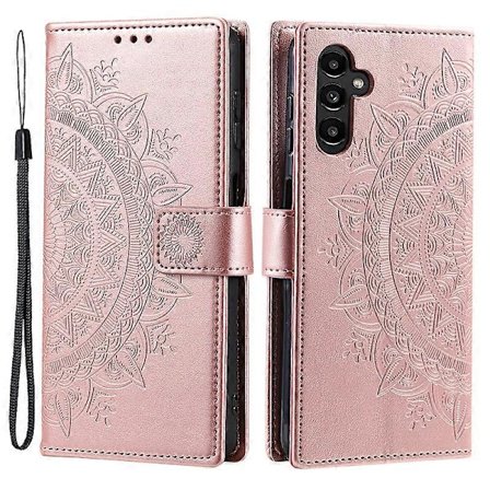 Til Samsung Galaxy A35 5G Wallet Case Mandala Mønster Blomst PU Læder Telefon Cover[HK]