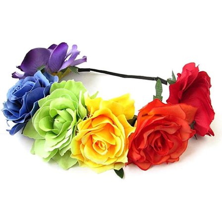 Kvinnors Hawaiian Stretch Rose Hårband Blommig Krans Garland Fest