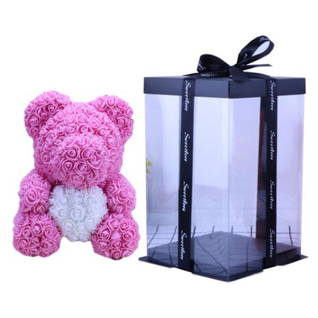 25 cm Rose Blomster Bamse Gave Kompatibel med Fødselsdag Valentine Bryllupsfest Kone Kærlighed -ES