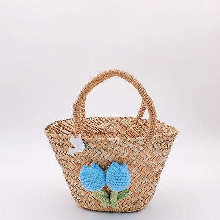 Kesäinen rantalaukku, käsintehty laukku Naisten käsilaukku L24xK14,5xl9(cm) c129