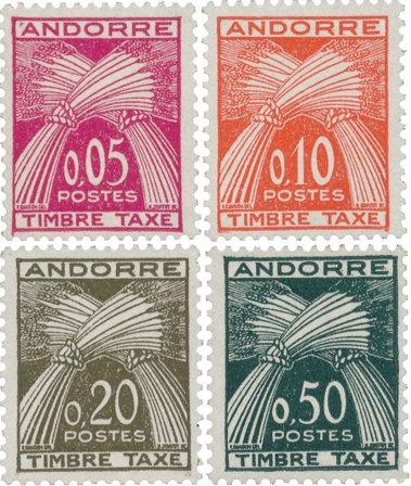 Fransk Andorra 1961 - YT T42/45 - Postfrisk