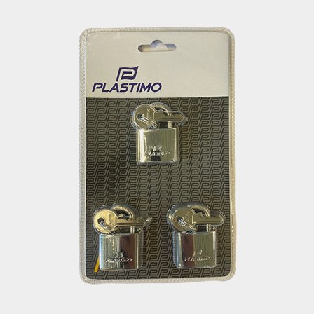 Hänglås rf. bygel, 3 st samma nyckel bredd 30 mm