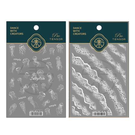 2x Havsbølgeformet klistermærke Manet-klistermærke Sjæklæbende fingerneglklistermærke Nail Art-klistermærkedekoration til kvinder Pige Nail Art