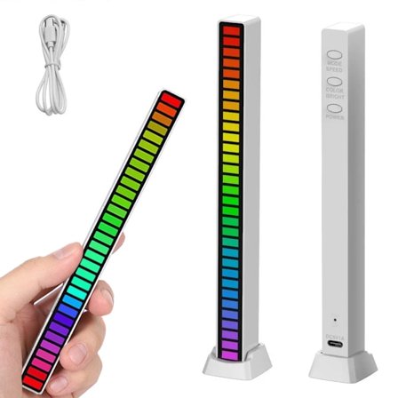 Ljudstyrd RGB LED-lampa - 18 cm