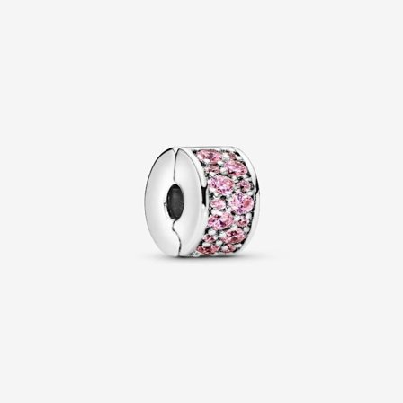 Pandora - Rosa Pavé Clip Berlock - Sterling silver