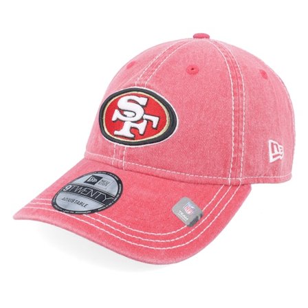 New Era - NFL Rouge unconstructed Casquette - San Francisco 49ers Washed Contrast 9TWENTY Red Dad Cap @ Hatstore
