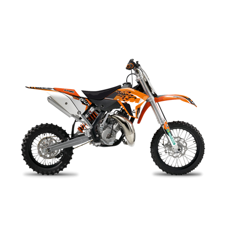 Kit Adesivi Completo Blackbird Dream 4 con Coprisella Arancio-Nero-Bianco - KTM 85 SX 2013-2017