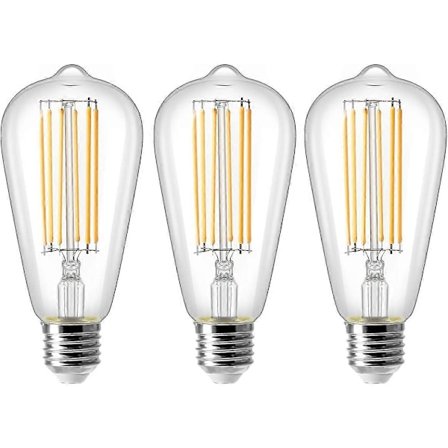 8W E27 ST64 LED-lampa, Vintage Edison Filamentlampa, 80W Ekvivalent, 2700K Varmvit, 800LM, Retro Dekorativ Lampa, Ej Dimbar, 3-pack