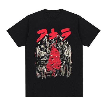 Japansk Anime Neo Tokyo Akira T-skjorte Film Science Fiction Manga Shotaro Kaneda T-skjorter med korte ermer for menn 100 % bomull T-skjorte Blue XS