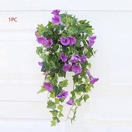 2 stk. Hengekurv med kunstig vinranke Silke Petunia Blomster (Lilla)