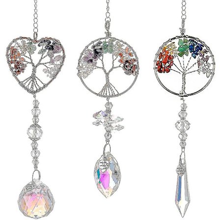 3 Pakker Hengende Krystaller - Livets Tre Krystallanheng Regnbue Krystallpynt Krystallkule Prisma Chakra Krystaller Kompatibel Med Vindu, Hage, Hjem