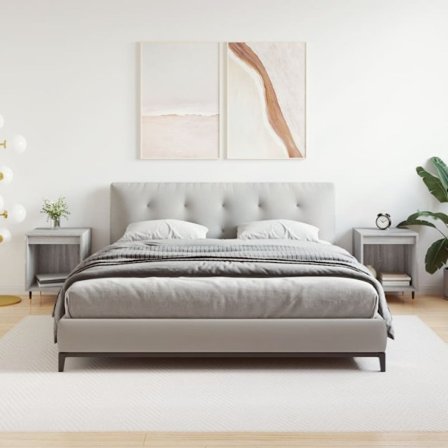 Sängbord 2 st grå sonoma 40x35x50 cm konstruerat trä